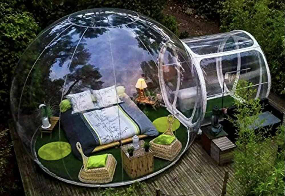 clear plastic bubble tent